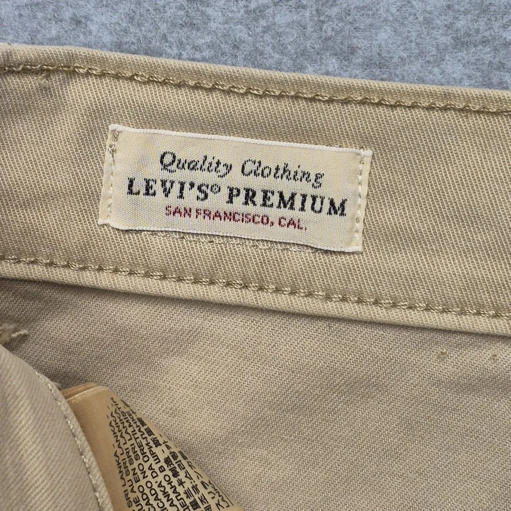 Levis Premium Jeans Womens 32 (34x31) Beige Vintage Chinos Baggy Wide Leg Pants